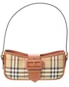 Burberry Check E-canvas & Leather Shoulder Bag In Brown
