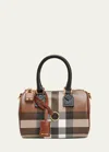 Burberry Check E-canvas Bowling Top-handle Bag In Dark Birch
