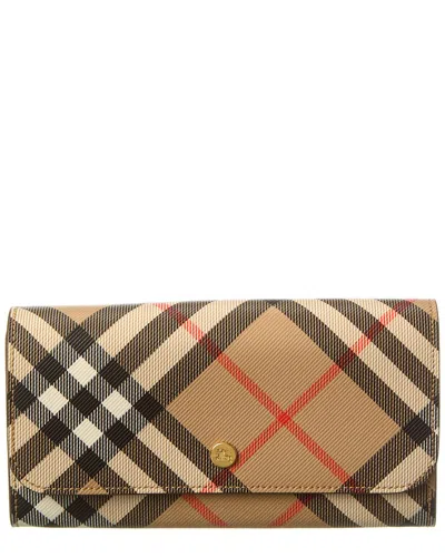 Burberry Check E-canvas Continental Wallet