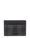 Burberry Check-pattern Leather Cardholder In Black