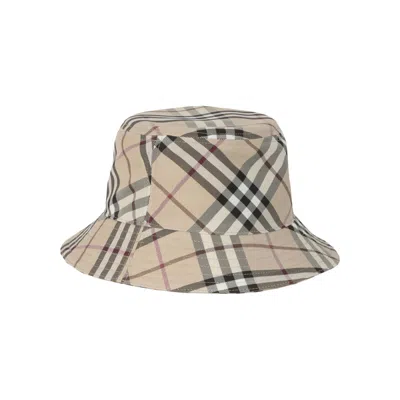 Pre-owned Burberry Check Ekd Bucket Hat 'alabaster/multicolor' | White | Women's Size M