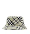 Burberry Check Ekd Cotton Blend Bucket Hat In Beige