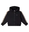 Burberry Check Ekd Cotton Jersey Hoodie