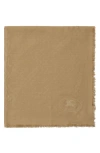 Burberry Wide Check Wool Silk Scarf In Neutral
