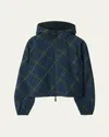 Burberry Plaid Long-sleeved Jacket In Midnight Ip Check