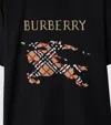 Burberry Check Ekd-print T-shirt In Black