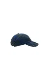 Burberry Check Ekd Twill Baseball Cap In Blue