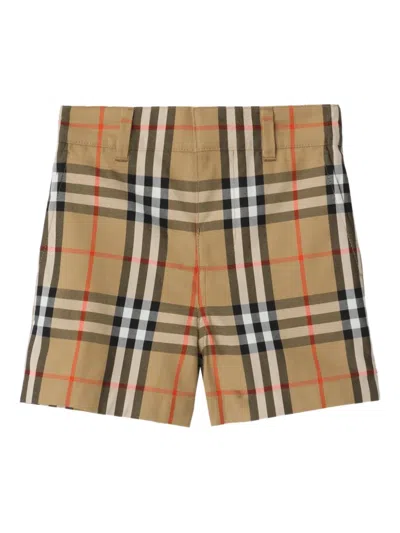 BURBERRY CHECK ELASTICATED-WAISTBAND SHORTS