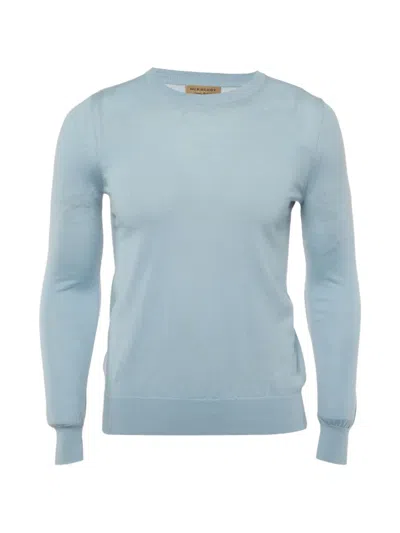Pre-owned Burberry Check Elbow Patch Sweatshirt In Blue