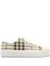Burberry Check Embossed-logo Sneakers In Neutral