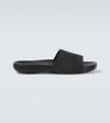 Burberry Textured Strap Black Mules With Cushioned Footbed In Black