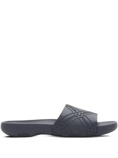BURBERRY CHECK-EMBOSSED SLIDES