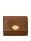 Burberry Check-engraved Leather Wallet In Brown