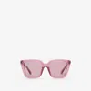 Burberry Check Engraved Square Sunglasses​ In Pink