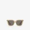 Burberry Check Engraved Square Sunglasses​ In Neutral