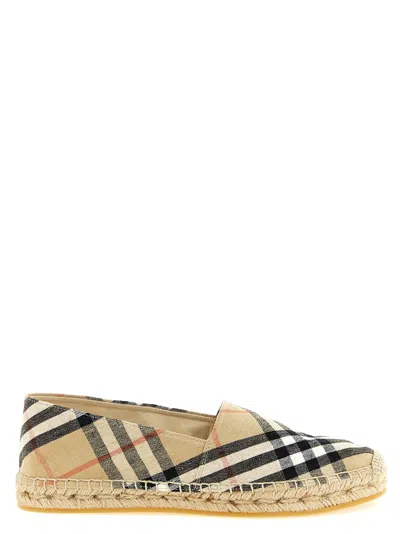 Burberry Check Espadrilles In Brown