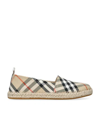 Burberry Kids' Check Espadrilles In Sand