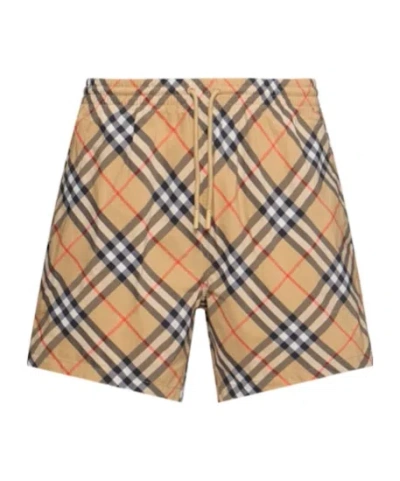 Burberry Check Essentials Swim Shorts In Brown