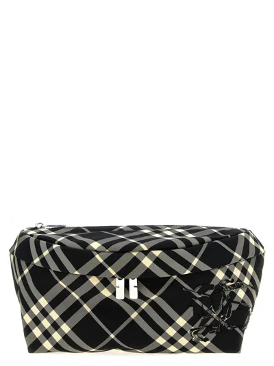 Burberry Check Belt Bag In Black