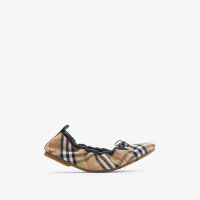 BURBERRY BURBERRY CHECK FAWN BALLERINAS​