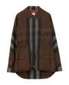 Burberry Washed Check Workwear Jacket In Black