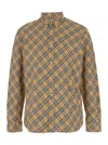 BURBERRY BEIGE SHIRT WITH ALL-OVER CHECK MOTIV IN COTTON MAN