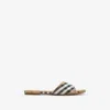 Burberry Sloane Slides Check Pattern Flat Sole Open Toe In Multi