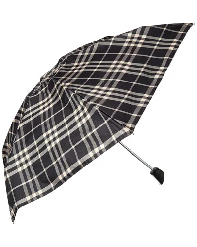 Burberry Check Folded Umbrella In Black