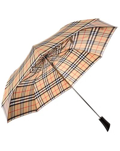 Burberry Check Folded Umbrella In Brown