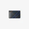 Burberry Check Folding Card Case In Midnight