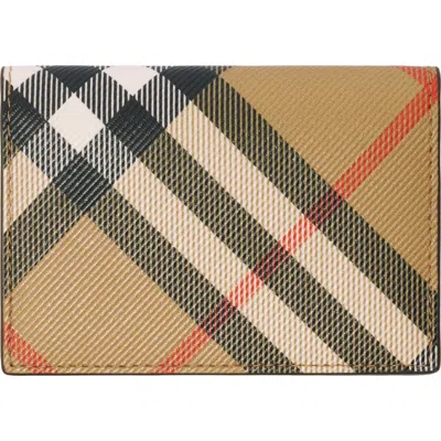 Burberry Check Folding Card Case In Multi