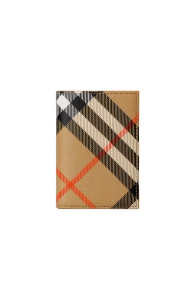 Burberry Check Folding Card Case In Multi