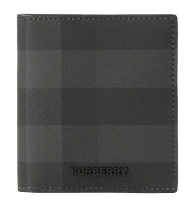 Burberry Check Folding Card Holder In Brown