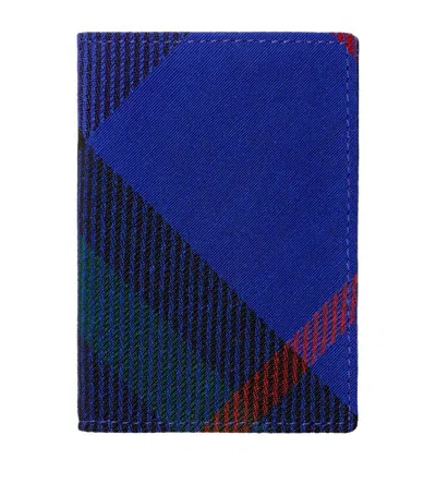 Burberry Check Folding Card Holder In Blue