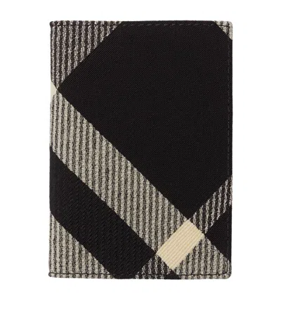 Burberry Check Folding Card Holder In Black