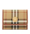 Burberry Check Folding Wallet In Brown