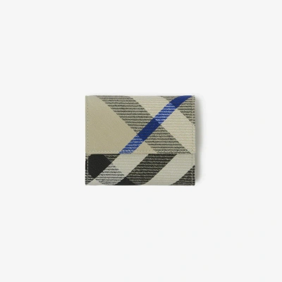 Burberry Check Folding Wallet In Lichen