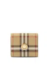 Burberry Check Folding Wallet In Neutrals