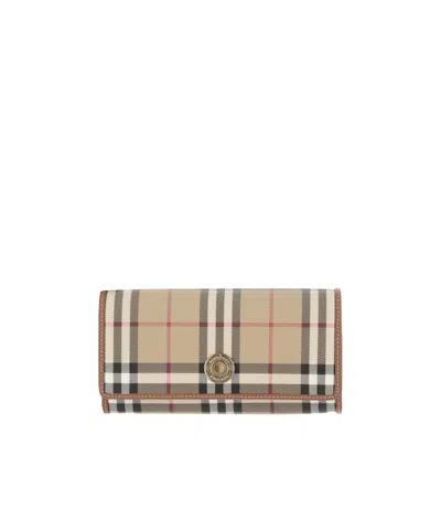BURBERRY BURBERRY LOGO PLAQUE CHECKED WALLET