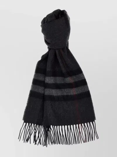 BURBERRY CHECK FRINGE DETAIL RECTANGULAR SCARF