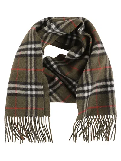 Burberry Check Fringed Scarf In Loch