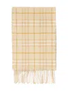 Burberry Check Fringed Scarf In Neutral