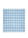 Burberry Check Fringed Wool Baby Blanket In Blue