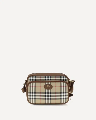 Burberry Check Front Pocket Shoulder Bag In Orange