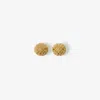 Burberry Check Granulation Sphere Earrings In Gold