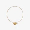 Burberry Check Granulation T-bar Necklace In Gold