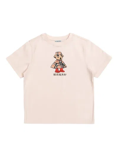 Burberry Kids' Check Graphic T-shirt In Pink