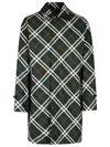 Burberry Nova Check Reversible Cotton Coat In Green