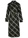Burberry Women Long Trench Coat In Cotton Blend In Black