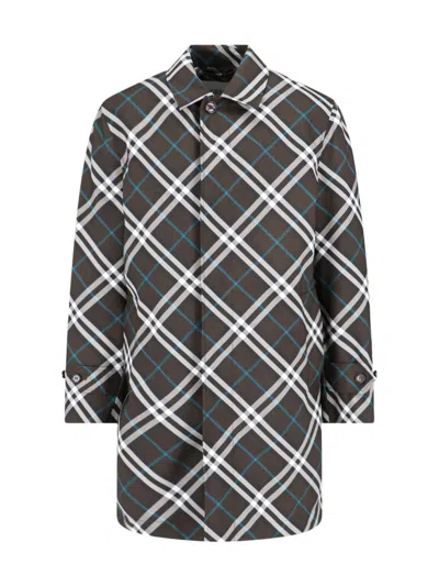Burberry Gabardine Car Coat In Black